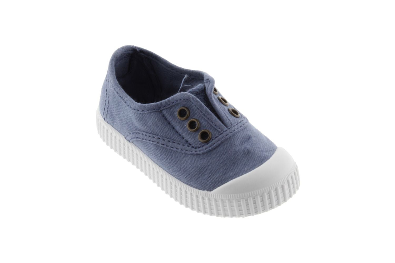 Victoria | Kids Canvas Slip-On Sneaker in Azul | Final Sale