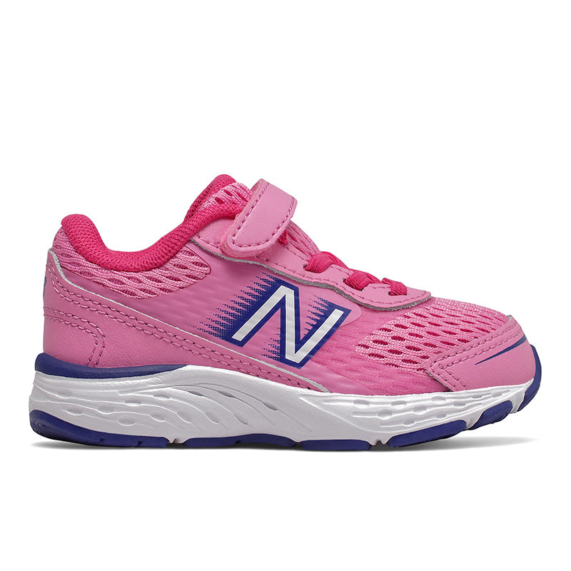680v6 Velcro - Candy Pink / Exuberant Pink / Marine Blue by New Balance - Ponseti's Shoes