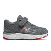 680v5 Velcro - Steel / Red by New Balance - Ponseti's Shoes