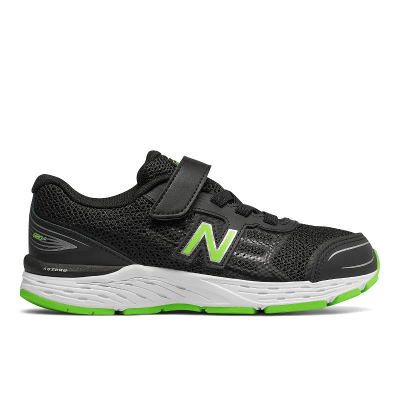 680v5 Velcro - Black / Green by New Balance - Ponseti's Shoes